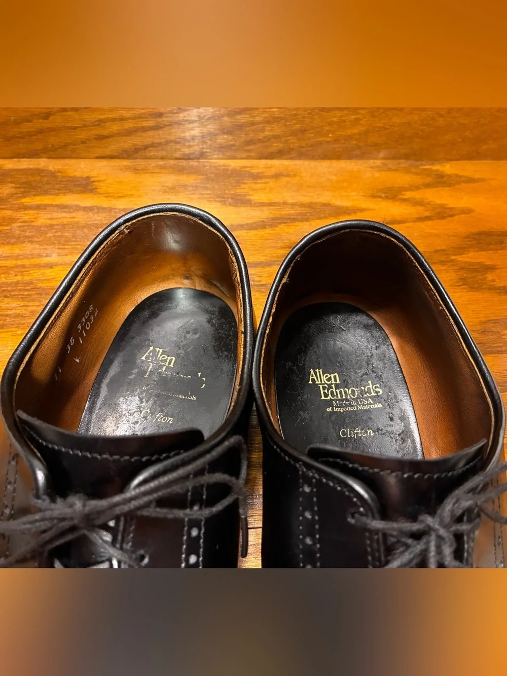 Allen Edmonds Clifton USA Made Cap Toe Derby Oxford Shoes Black Leather Men’s 11